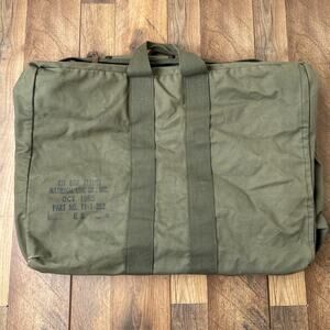 Vintage Vietnam War Era Aviator Kit Bag 1965 Canvas Military Green